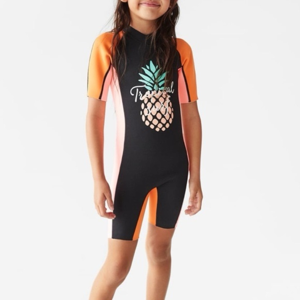 Zara Kids Tropical Pineapple Rashguard - Black, Orange, Pink